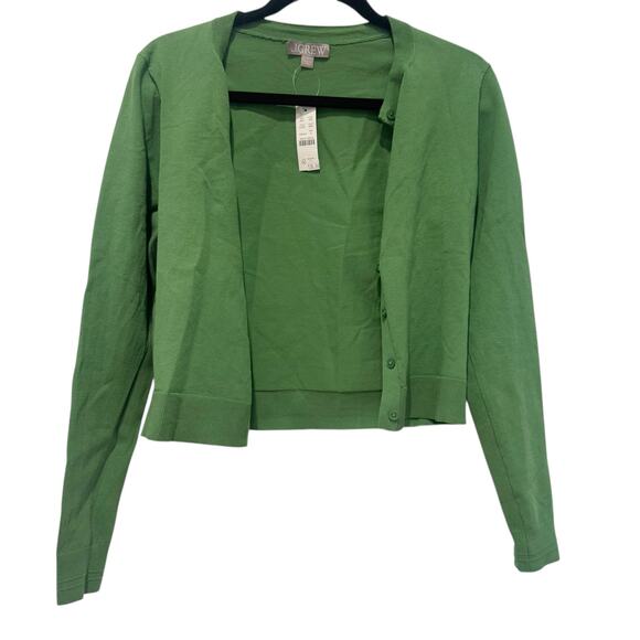 J. Crew Women's Jackie Cardigan in Premium Ultra-Fine Cotton Blend Grass S NWT - Picture 4 of 11